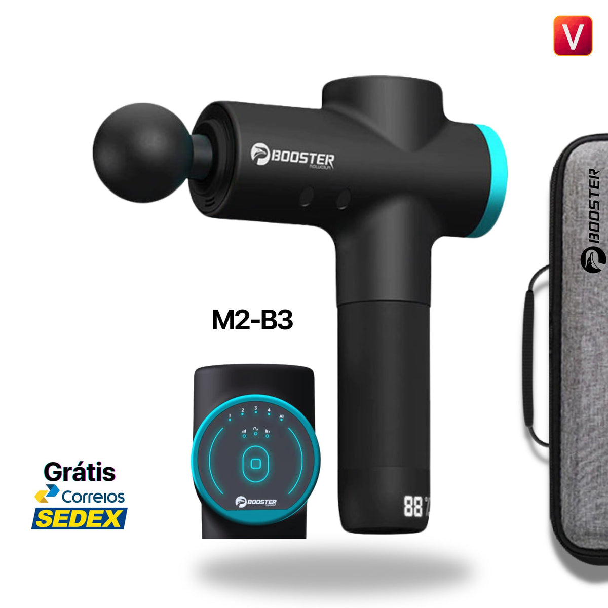 Pistola de Massagem Booster M2 B3 Ventosa Shop