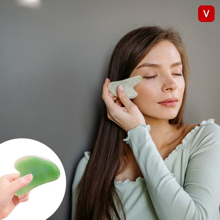 Gua Sha Raspador Ágata Verde - Ventosa Shop